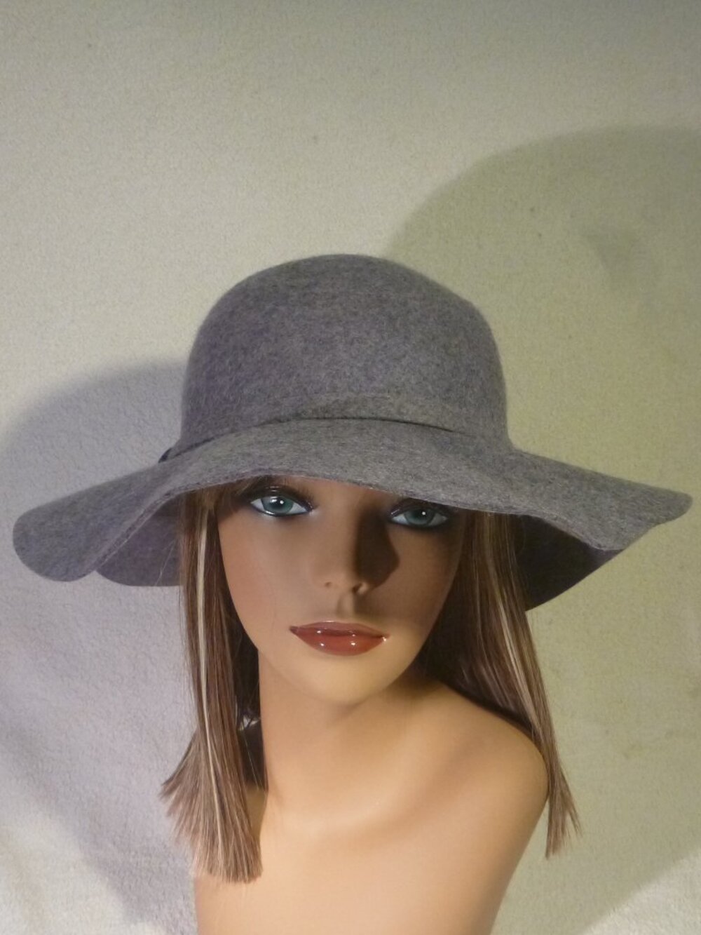 Phase 3 Nordstrom Gray 100% Wool Wide Brim Fedora Floppy Hat